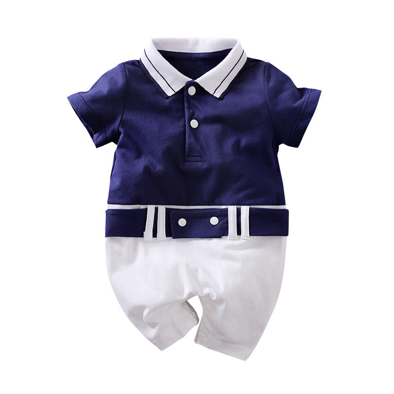 Summer Short Sleeve Baby Gentleman Romper