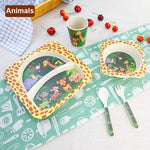 Load image into Gallery viewer, Children Bamboo Fiber Tableware Set (5pcs)
