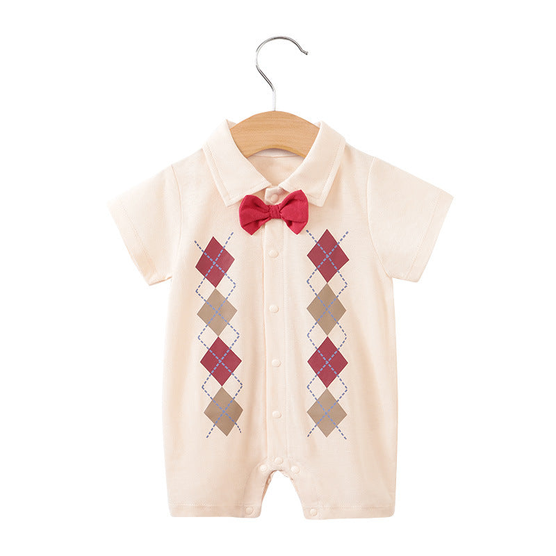 Summer Short Sleeve Baby Gentleman Romper