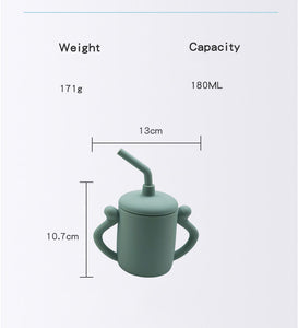 Silicone Straw Training Water Cup