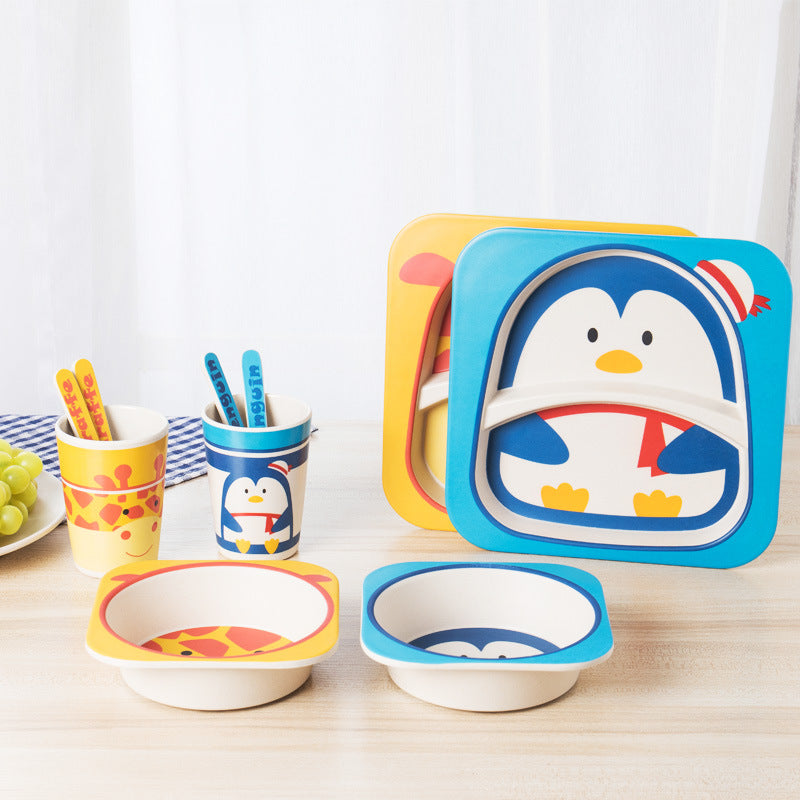 Children Bamboo Fiber Tableware Set (5pcs)