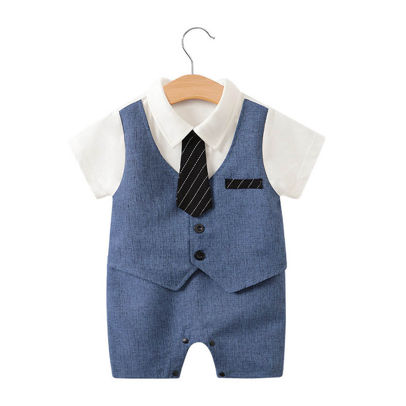 Summer Short Sleeve Baby Gentleman Romper