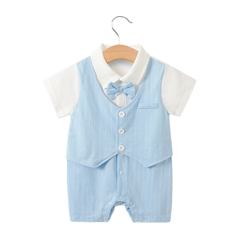 Summer Short Sleeve Baby Gentleman Romper