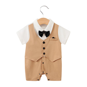 Summer Short Sleeve Baby Gentleman Romper