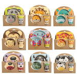 Load image into Gallery viewer, Children Bamboo Fiber Tableware Set (5pcs)
