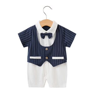 Summer Short Sleeve Baby Gentleman Romper