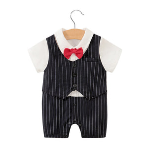 Summer Short Sleeve Baby Gentleman Romper