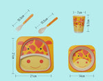 Load image into Gallery viewer, Children Bamboo Fiber Tableware Set (5pcs)
