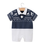 Load image into Gallery viewer, Summer Short Sleeve Baby Gentleman Romper
