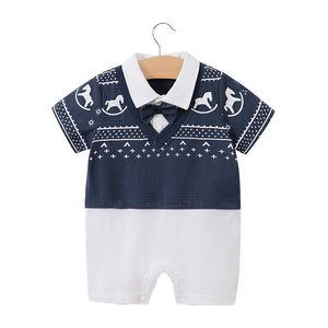 Summer Short Sleeve Baby Gentleman Romper