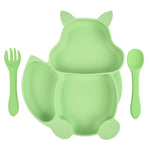 Load image into Gallery viewer, Squirrel Compartment Silicone Tableware Set
