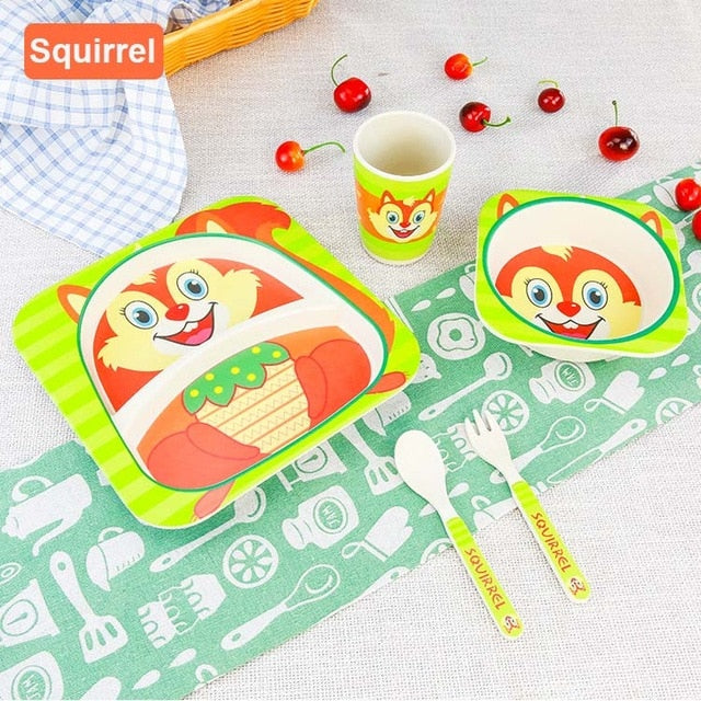 Children Bamboo Fiber Tableware Set (5pcs)