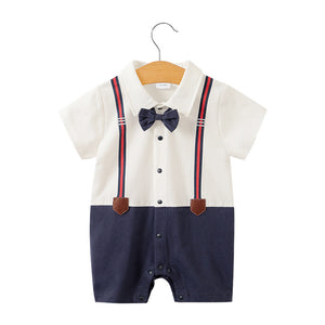 Summer Short Sleeve Baby Gentleman Romper