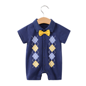 Summer Short Sleeve Baby Gentleman Romper