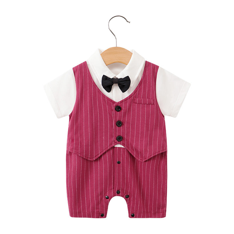 Summer Short Sleeve Baby Gentleman Romper