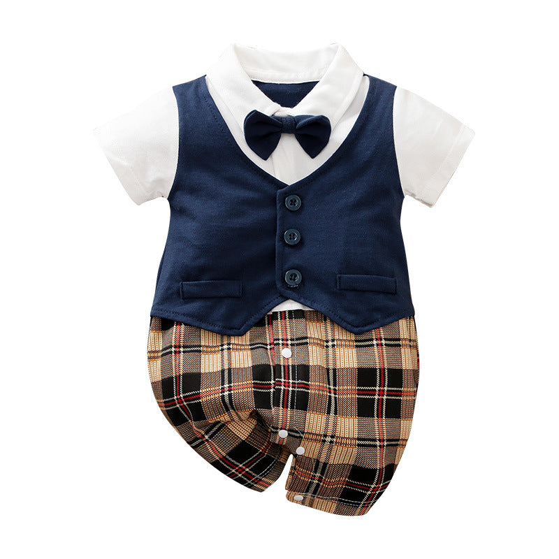 Summer Short Sleeve Baby Gentleman Romper