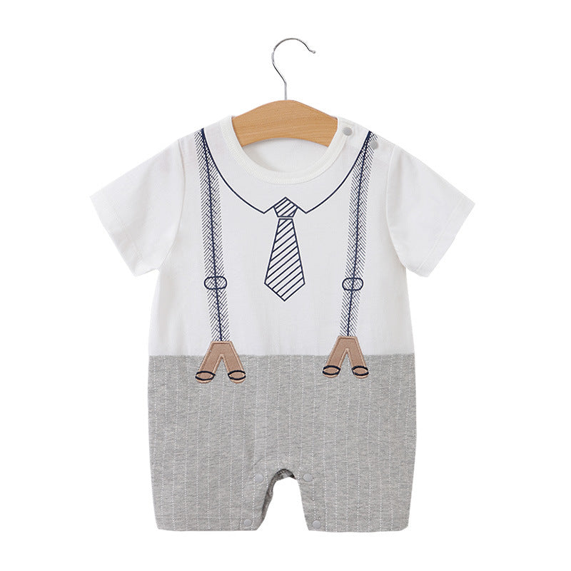 Summer Short Sleeve Baby Gentleman Romper