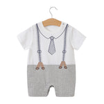 Load image into Gallery viewer, Summer Short Sleeve Baby Gentleman Romper
