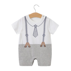 Summer Short Sleeve Baby Gentleman Romper