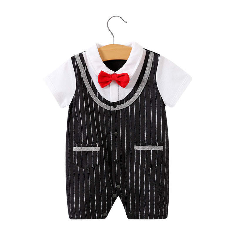 Summer Short Sleeve Baby Gentleman Romper