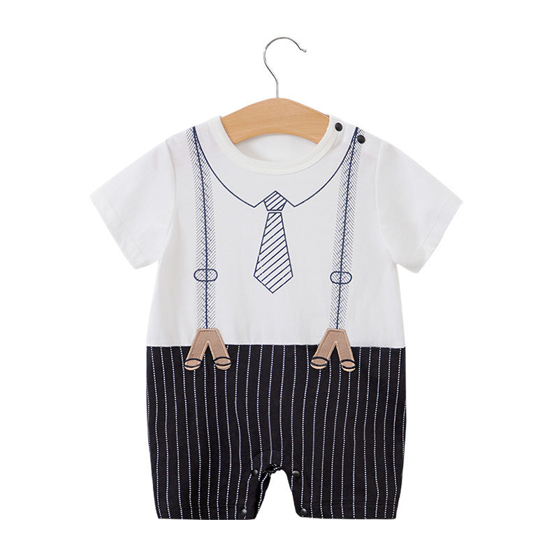 Summer Short Sleeve Baby Gentleman Romper