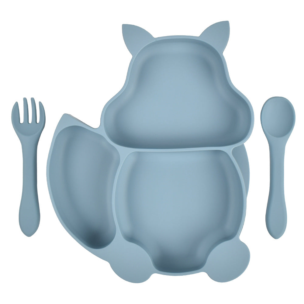 Squirrel Compartment Silicone Tableware Set