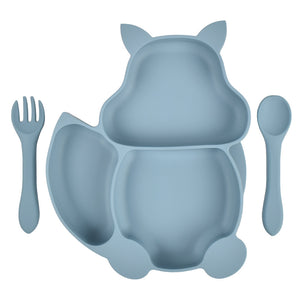 Squirrel Compartment Silicone Tableware Set