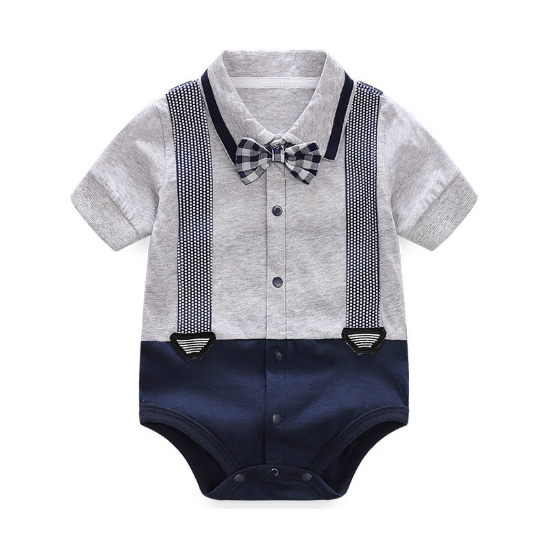 Summer Short Sleeve Baby Gentleman Romper