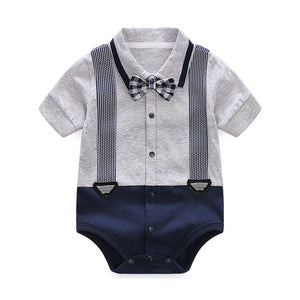 Summer Short Sleeve Baby Gentleman Romper