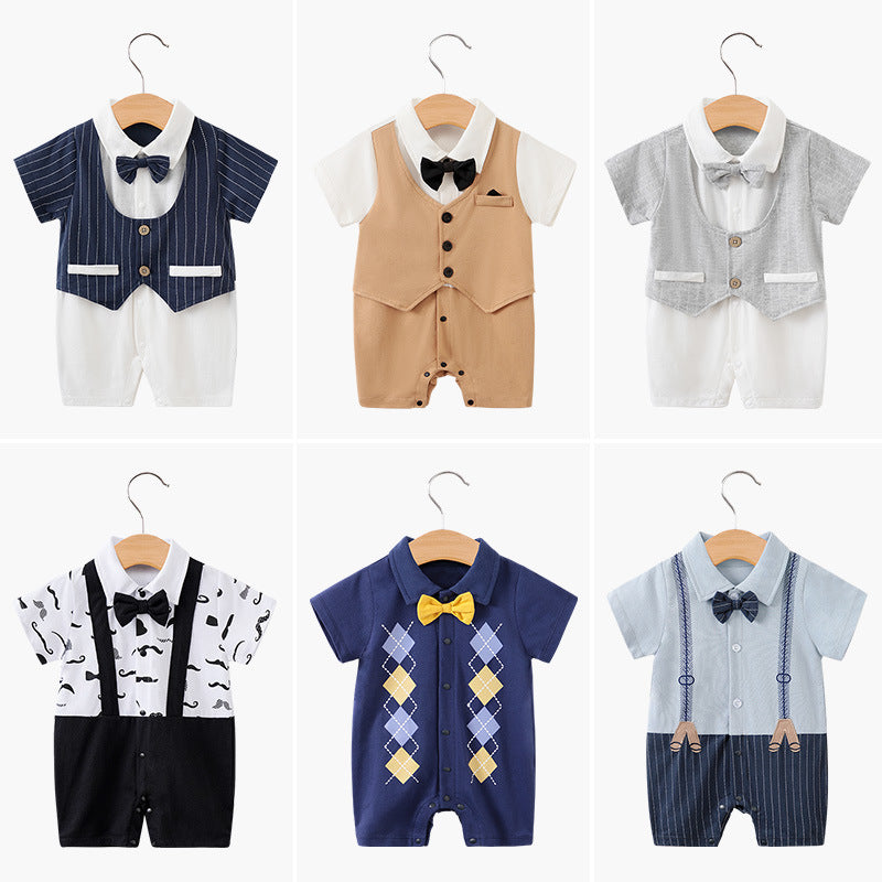 Summer Short Sleeve Baby Gentleman Romper