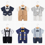 Load image into Gallery viewer, Summer Short Sleeve Baby Gentleman Romper
