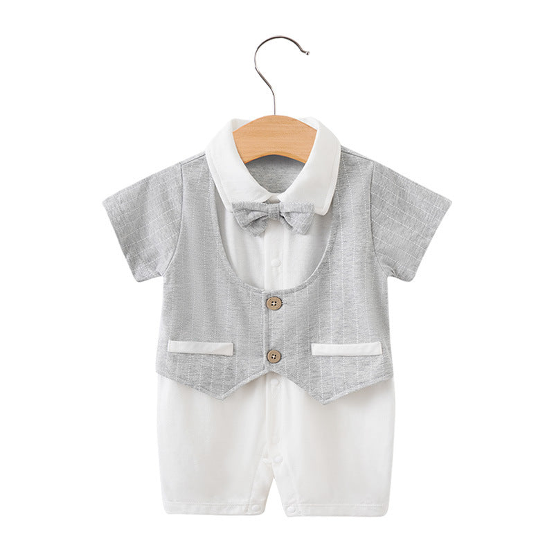 Summer Short Sleeve Baby Gentleman Romper