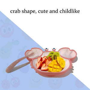 Cartoon Crab Silicone Tableware Set